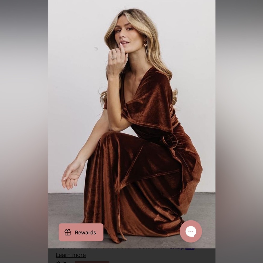 Meghan Velvet Wrap Maxi Dress | Bronze - L
